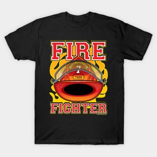 Fire Fighter Red Helmet T-Shirt